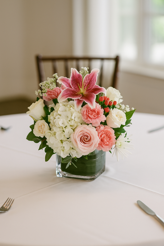 Beautiful Lily & Pink Rose Flower Bouquet