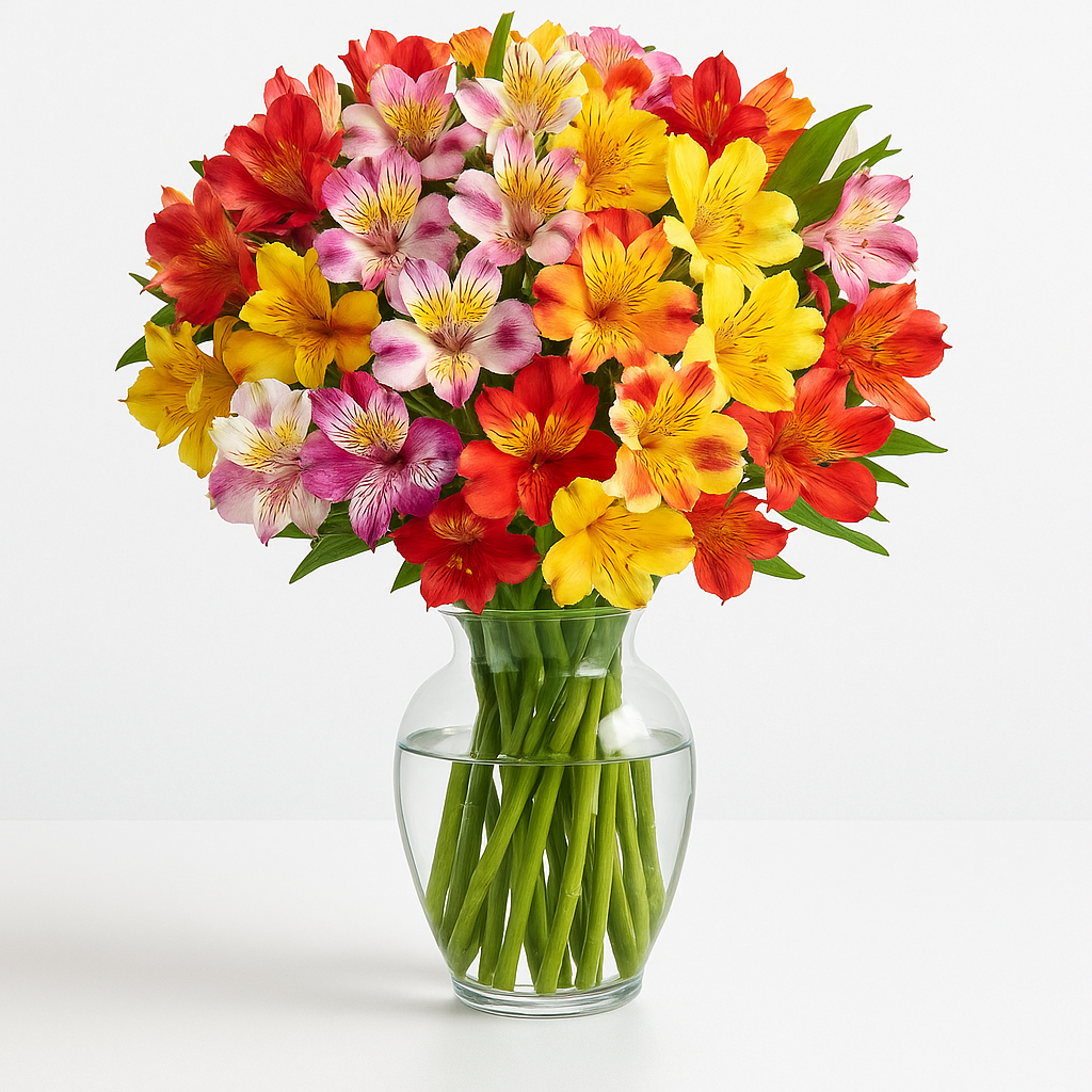 Colorful Lilies Celebration Flower Bouquet