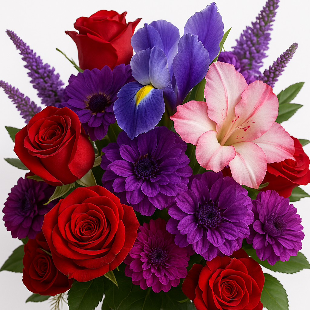 Lavender, Lilies & Rose Flower Bouquet