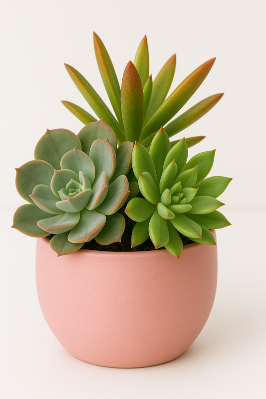 Succulent Plant Arrangement in Ceramic Pot