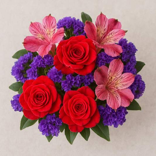 Romantic Red Rose & Mixed Flower Bouquet