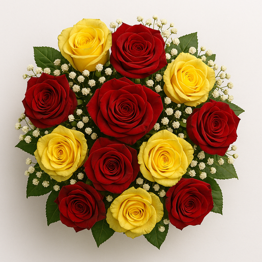 Red and Yellow Rose Bouquet