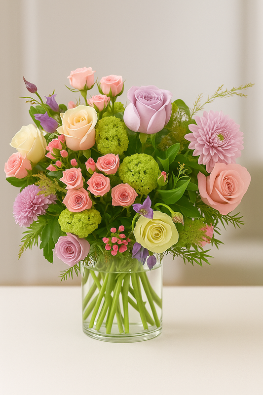Garden Reverie Bouquet in Glass Vase