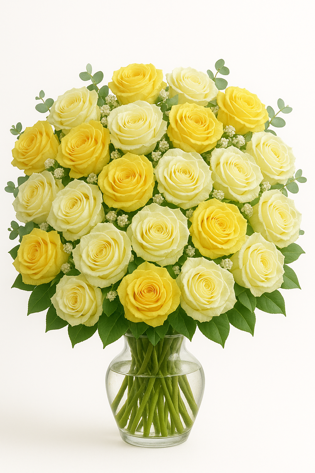 Yellow & Cream Rose Bouquet