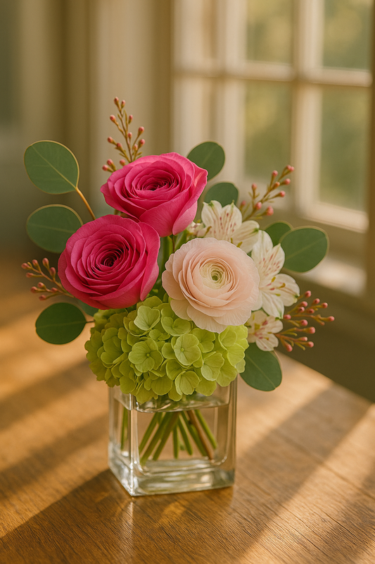 Mixed Flower Bouquet with Roses, Lillies & Hydrangea