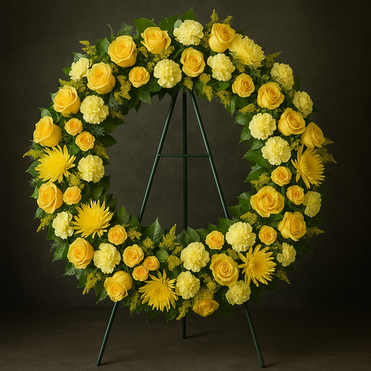 Golden Remembrance Funeral Wreath