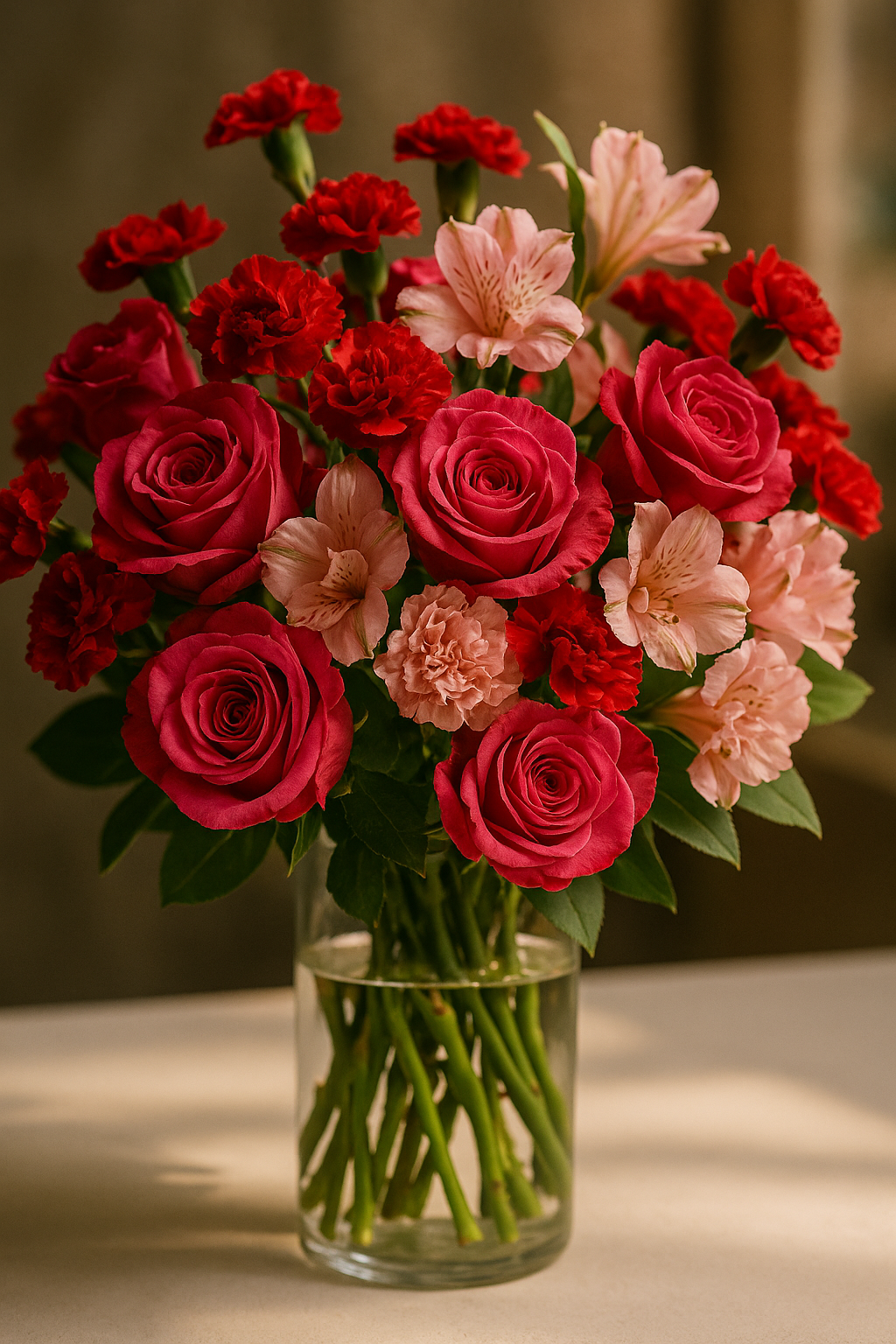 Romantic Rose & Carnation Bouquet