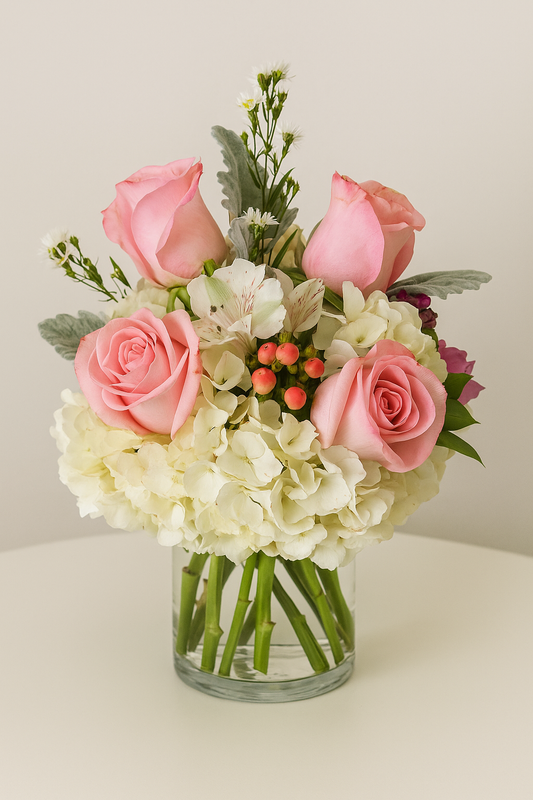 Blush Rose & Hydrangea Elegance