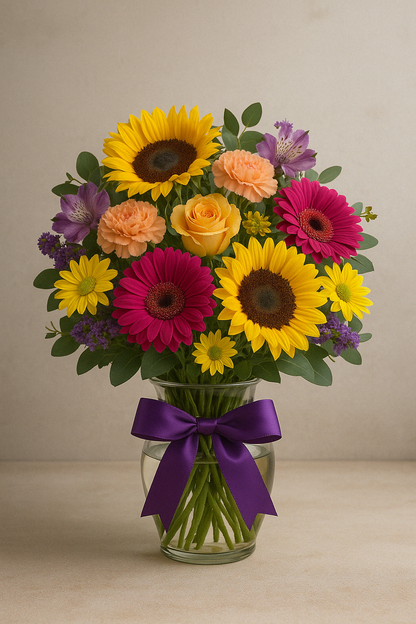 Bright Sunflower & Mixed Flower Bouquet