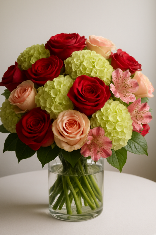 Rose and Hydrangea Flower Bouquet