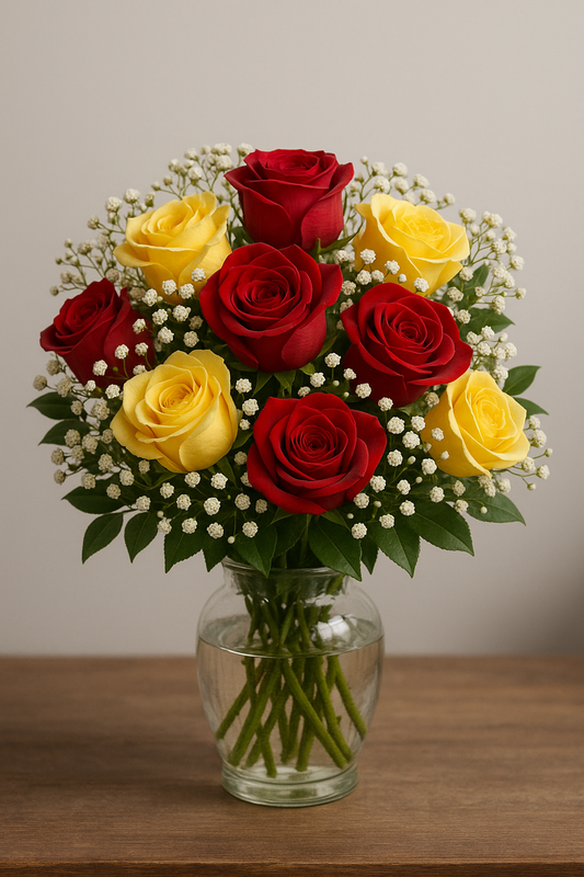 Red and Yellow Rose Bouquet