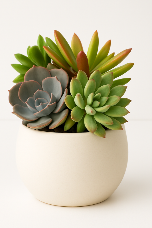 Succulent Plant Arrangement in Ceramic Pot