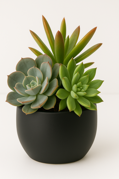 Succulent Plant Arrangement in Ceramic Pot