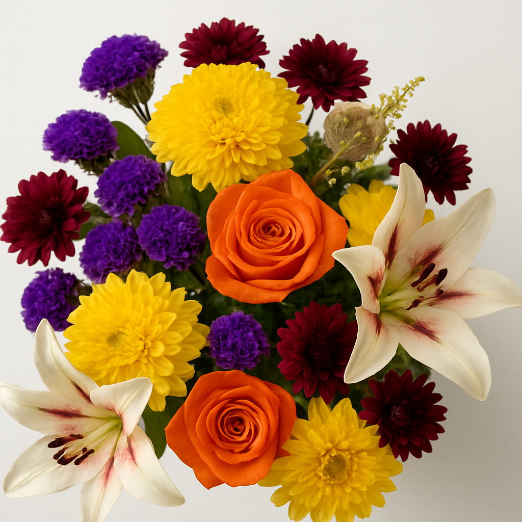 Lily, Rose & Chrysanthemum Flower Bouquet