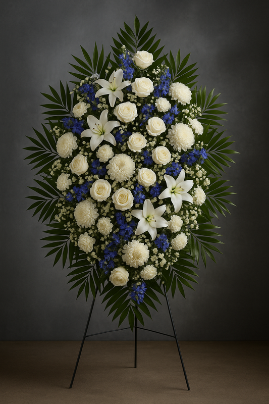 White & Blue Grace Standing Spray