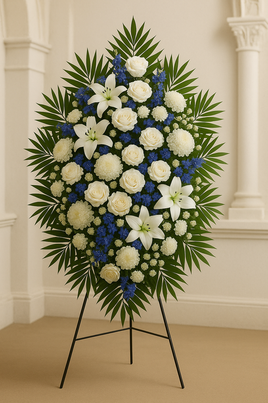 White & Blue Grace Standing Spray