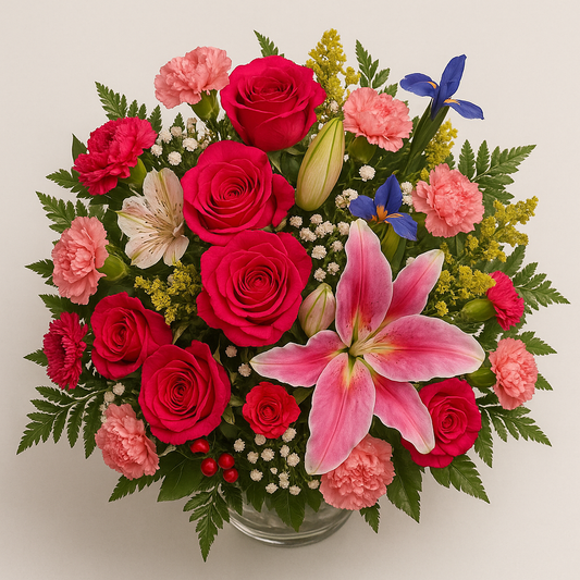 Beautiful Pink Lily and Rose Bouquet