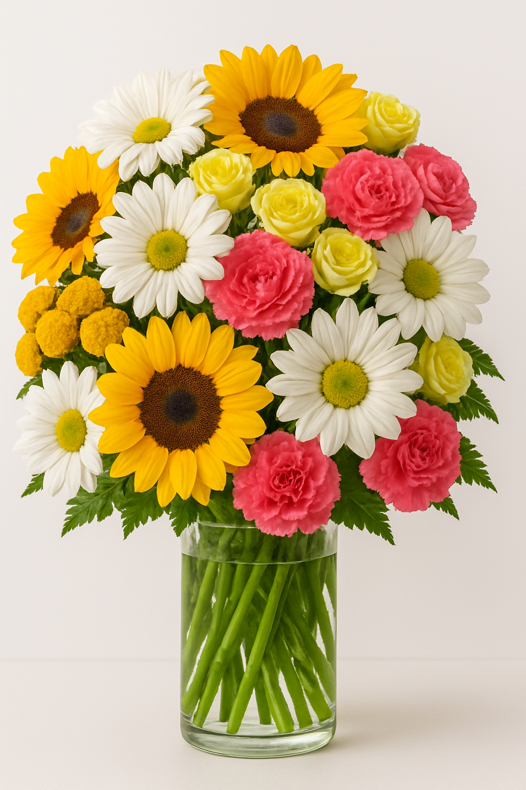 Bright Sunflower, Yellow Rose & Daisy Bouquet