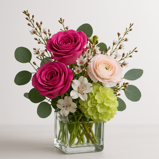Mixed Flower Bouquet with Roses, Lillies & Hydrangea
