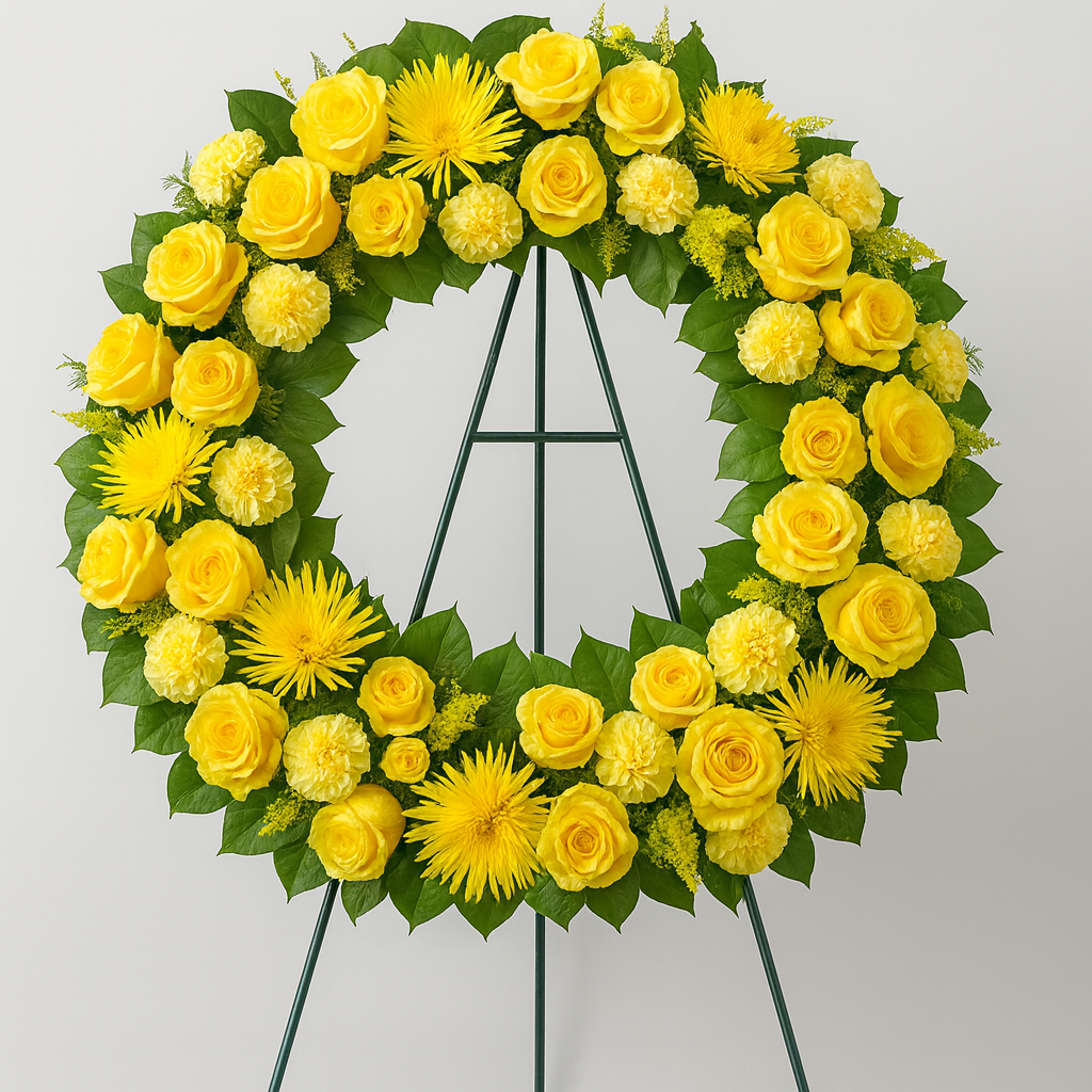 Golden Remembrance Funeral Wreath