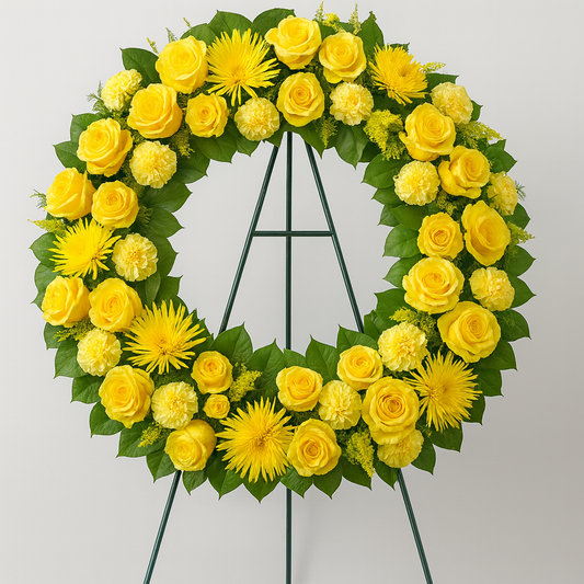 Golden Remembrance Funeral Wreath