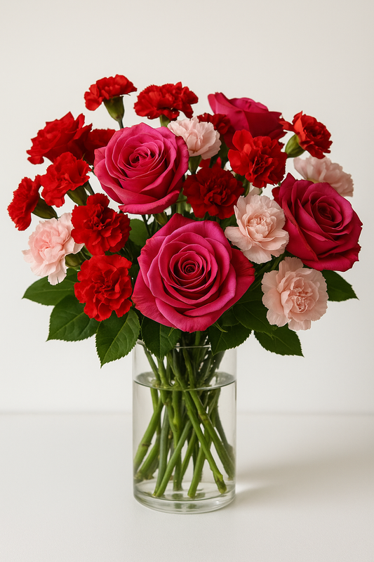 Romantic Rose & Carnation Bouquet