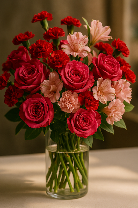 Romantic Rose & Carnation Bouquet