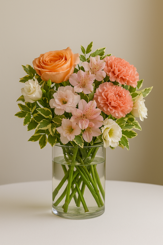 Peach Rose & Carnation Delight – Same-Day Delivery & Free Shipping