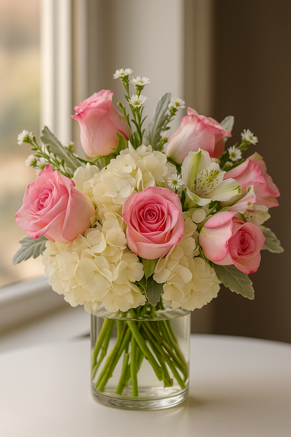 Blush Rose & Hydrangea Elegance